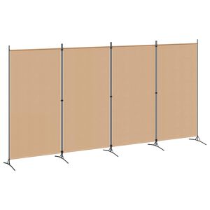 vidaXL 4-Panel Room Divider Beige 346 x 180 cm Fabric