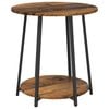 vidaXL Side Table Set with Shelf 2 pcs Old Wood and Black