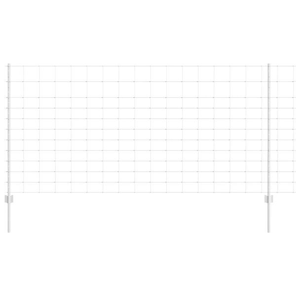 vidaXL Fence with Post Silver 1.2 x 50 m Steel