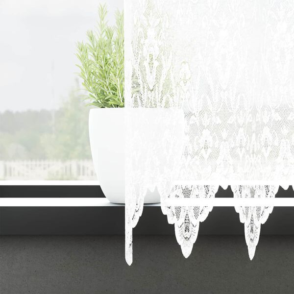 vidaXL Lace Curtain with Curtains Floral White 260 x 500 cm Polyester