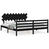 vidaXL Bed Frame without Mattress Black Super King Size Solid Wood
