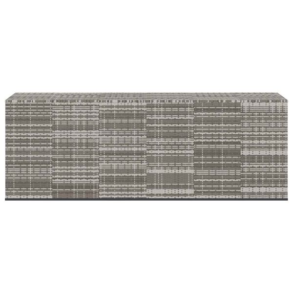 vidaXL Garden Cushion Box PE Rattan 291x100.5x104 cm Grey