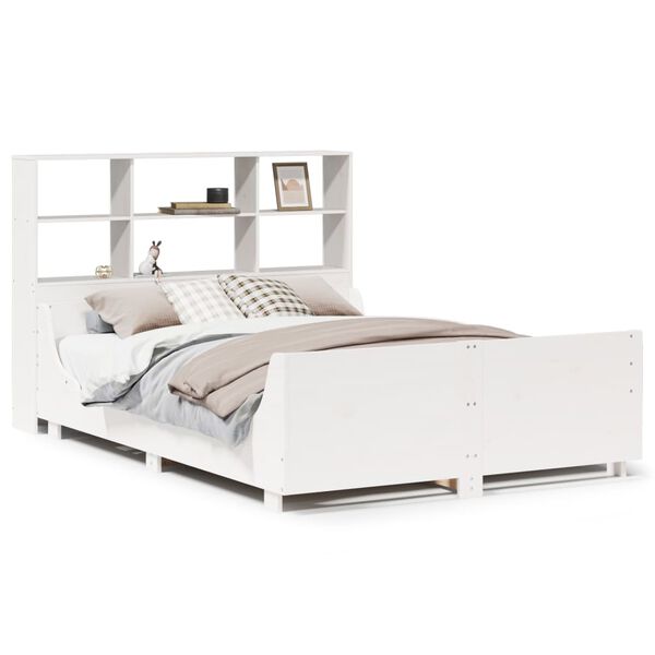 vidaXL Bookcase Bed without Mattress White 120x200 cm Solid Wood