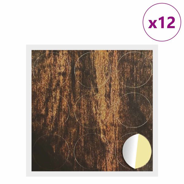 vidaXL Self-adhesive Screw Cover 12 pcs Old Wood &Oslash; 20 x 0.5 mm