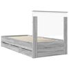 vidaXL Bed Frame with Drawer Grey Sonoma 90 x 200 cm Engineer Wood