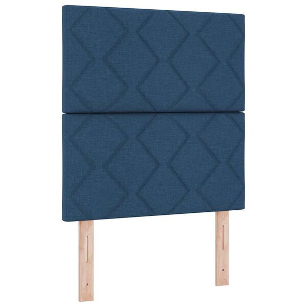 vidaXL Headboard with LED Strip Lights Adjustable Blue 80 cm Fabric