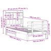 vidaXL Bookcase Bed without Mattress 75x190 cm Small Single Solid Wood Pine