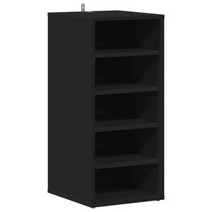vidaXL Shoe Cabinet Black 31.5x35x70 cm Engineered Wood