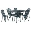 vidaXL Garden Dining Set 7 pcs Green Aluminium
