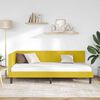 vidaXL Corner Bed Frame with Headboard Yellow 90 cm x 190 cm Velvet