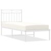 vidaXL Metal Bed Frame without Mattress with Headboard White 80x200cm