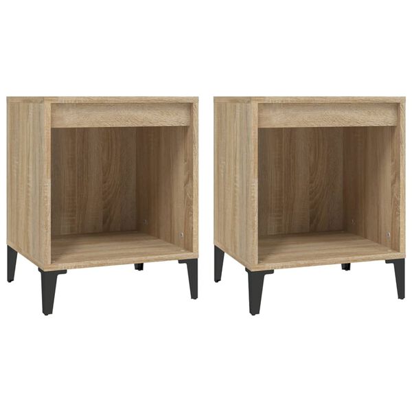 vidaXL Bedside Cabinets 2 pcs Sonoma Oak 40x35x50 cm