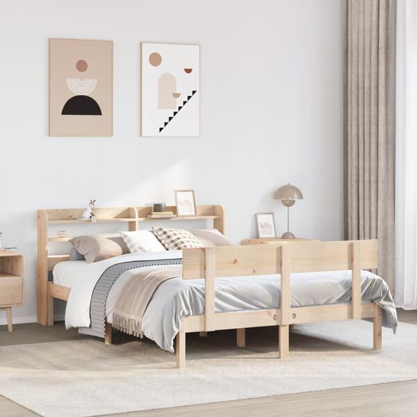 vidaXL Bed Frame without Mattress 120x190 cm Small Double Solid Wood Pine