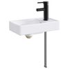 vidaXL Bathroom Sink with Faucet and Drain Matte Black