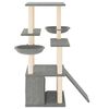 vidaXL Cat Tree with Sisal Scratching Posts Light Grey 133 cm