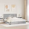 vidaXL Storage Bed Grey Sonoma 180 x 200 cm Engineered Wood