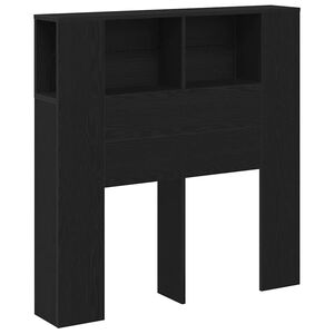 vidaXL Headboard Cabinet with Shelf Black Oak Engineered Wood