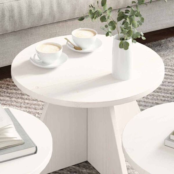 vidaXL Coffee Table 3 pcs White