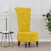 vidaXL High Back Chair Yellow Velvet Button Design