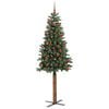 vidaXL Slim Christmas Tree Green 180 cm PVC and Solid Pine wood