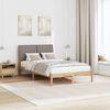 vidaXL Bed Frame with Headboard Brown 120 x 200 cm Solid Pine Wood