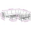 vidaXL Garden Sofa Set with Cushion 9 pcs Black Steel