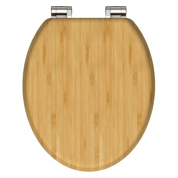 SCH&Uuml;TTE Toilet Seat with Soft-Close NATURAL BAMBOO