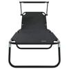 vidaXL Folding Sun Lounger Folding 2 pcs Black 56 x 190 x 81cm Fabric