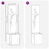 vidaXL Garden Privacy Screen Floral Sliver 32 x 140 cm Stainless steel