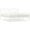 vidaXL Metal Bed Frame without Mattress with Footboard White 183x213cm
