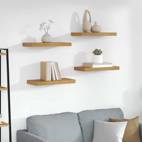 vidaXL Wall Shelf 4 pcs Beige 50 x 23.5 x 4 cm Engineered Wood
