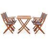 vidaXL 5 Piece Outdoor Dining Set Grey Solid Eucalyptus Wood