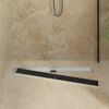 vidaXL Shower Drain Glass Cover with 360&deg; Siphon Black 90 cm
