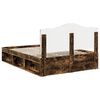 vidaXL Bed Frame Smoked Oak 150 x 200 cm Solid Pine Wood
