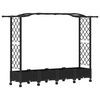 vidaXL Raised Bed with Trellis and Roof Black 207 x 40 x 129 cm PP