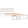vidaXL Bed Frame with Headboard White 140 x 190 cm Solid Pine Wood
