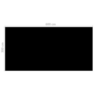 vidaXL Pool Cover Black 600x300 cm PE