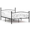 vidaXL Bed Frame without Mattress with Slatted Base Black Metal 160x200 cm