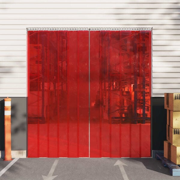 vidaXL Door Curtain Red 200 mmx1.6 mm 25 m PVC