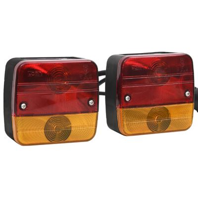vidaXL Trailer Lights 2 pcs Red 10.5x5x9.5 cm 12V Classic Bulb