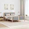 vidaXL Bed frame Brown and light grey 140 x 190 cm Solid pine wood