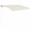 vidaXL Manual Retractable Awning with LED 350x250 cm Cream