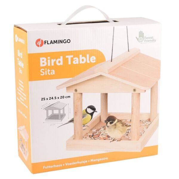 FLAMINGO Bird Table Sita 25x24.5x20 cm Natural
