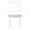 vidaXL Dining Chairs 4 pcs White and Light Wood Solid Rubber Wood