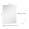 vidaXL Wall Mirror with 5 Shelves Silver 50x60 cm