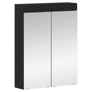 vidaXL Bathroom Mirror Cabinet with Door TULUM Black 60 x 16.5 x 78 cm