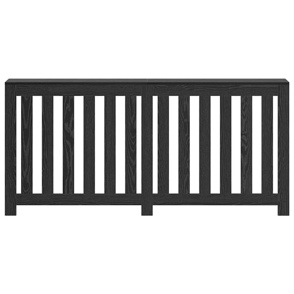 vidaXL Radiator Cover Black Oak 175 x 20 x 82 cm Engineered Wood