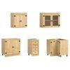 vidaXL Cabinet with Drawer with Shelf 10 pcs Honey Solid Pine Wood