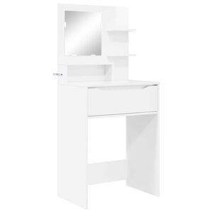 vidaXL Bedroom Dressing Tables High Gloss White 80 x 39.6 x 135 cm