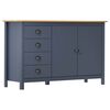 vidaXL Sideboard Hill Grey 130x40x80 cm Solid Pine Wood